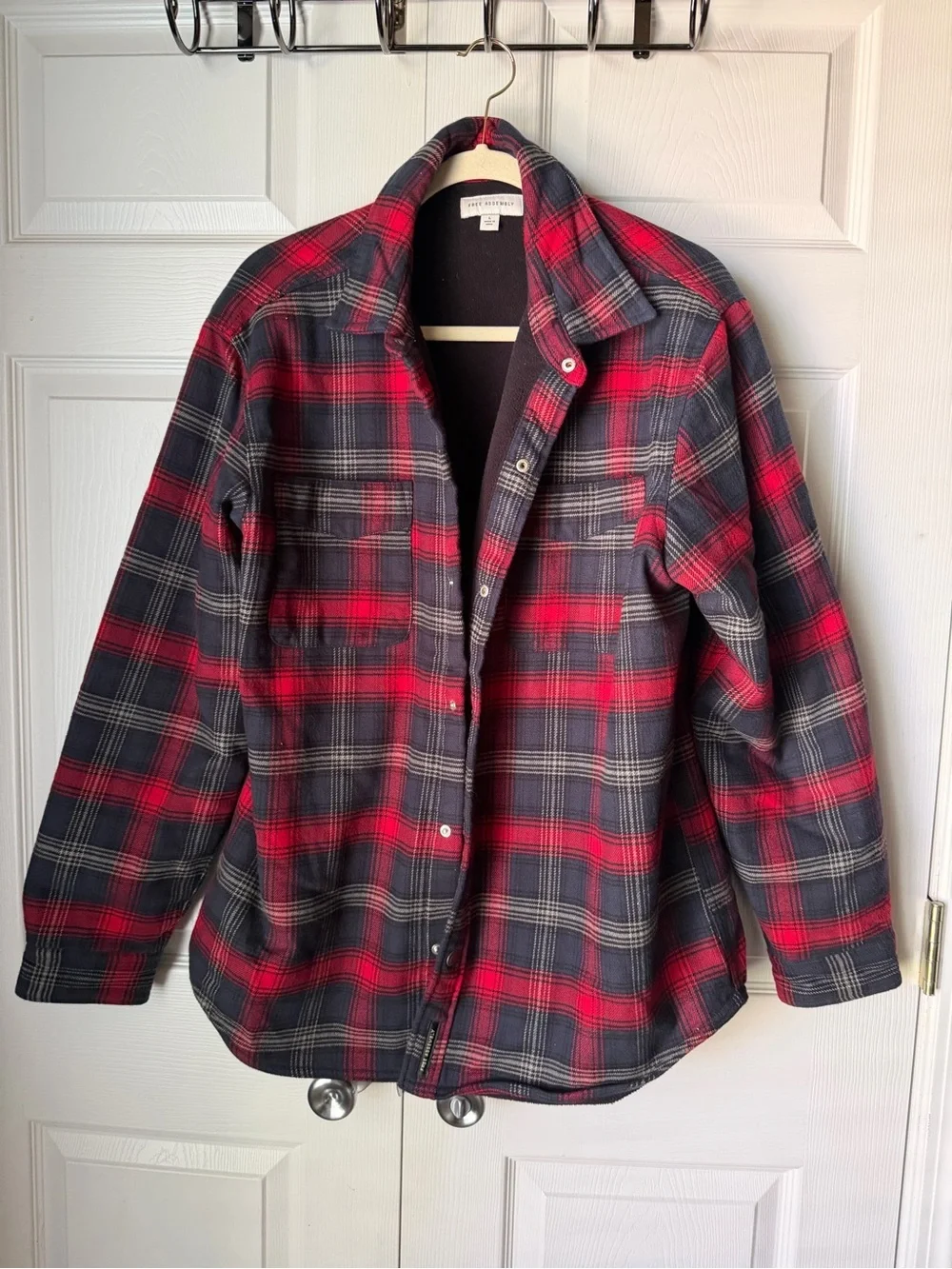 Free Assembly Red & Black Plaid Button-Up Shirt - Picture 2 of 4